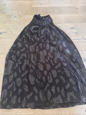 NWT Aqua Black Embellished halter Top